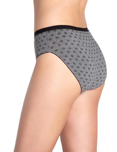 Figi damskie Lama L-130 BI-10 – bawełniane bikini, 3-pak w odcieniach grafitu i czerni