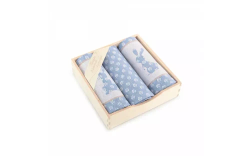 8525/11 Komplet ścierek kuchennych w drewnianym pudełku Zwoltex niebieski 