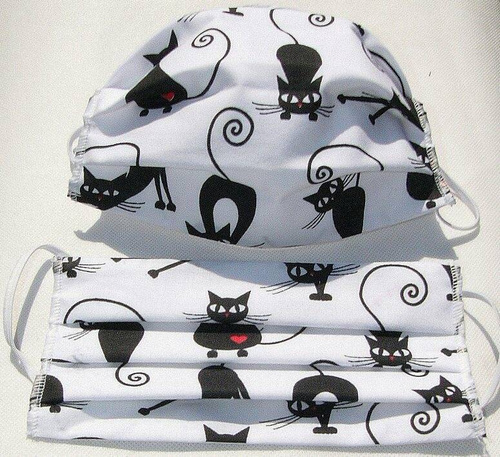 1237E Maseczka dwuwarstwowa Karo - 17A koty myszki