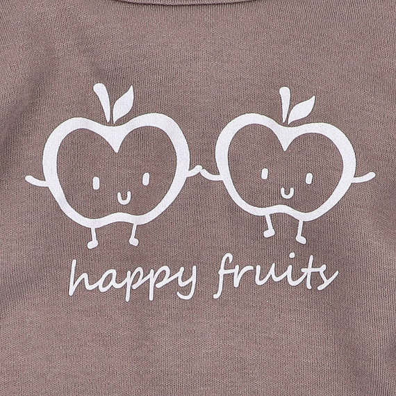 ABN-5296/CZE Happy Apples Body z bawełny organicznej Nini brązowy