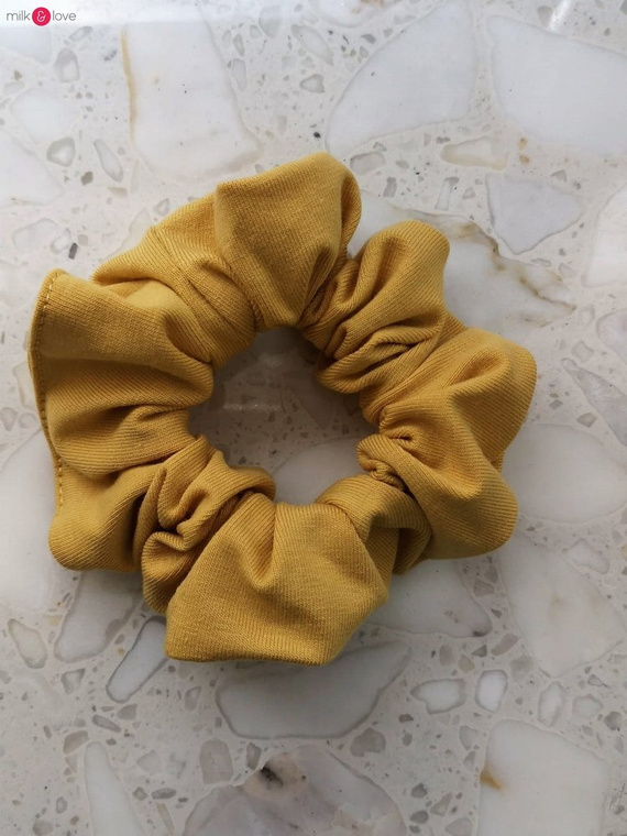 Scrunchie gumka do włosów gładka Milk&Love kremowy