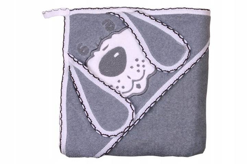 Niemowlęce okrycie kąpielowe "Piesek" Terjan - szary