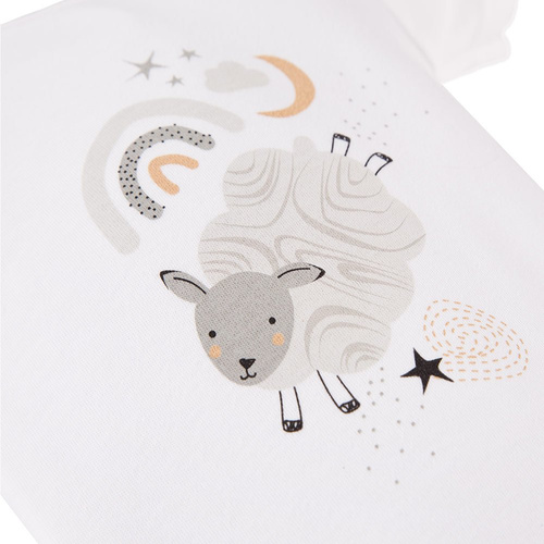 Mellow Body z krókim rękawem z nadrukiem Ewa Klucze- biały