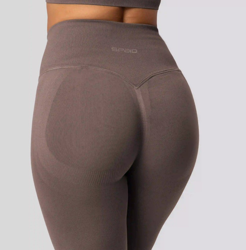 Legginsy push-up Spaio PRO modelujące kryjące wysoki stan taupe