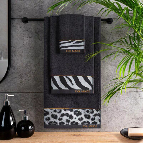 Eva 22 Ręcznik Eva Minge pantera/zebra Eurofirany czarny