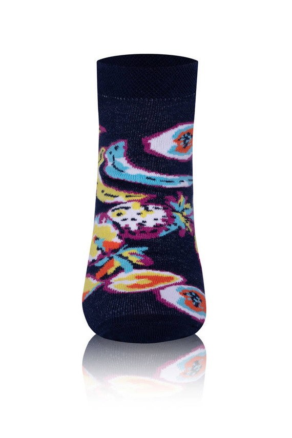 S139S Owoce Skarpety stopki Italian Fashion - granatowy