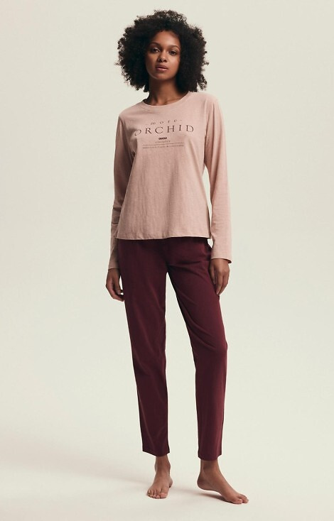 43733 Dorla Piżama damska Henderson orchid – bawełna, dł. rękaw i spodnie