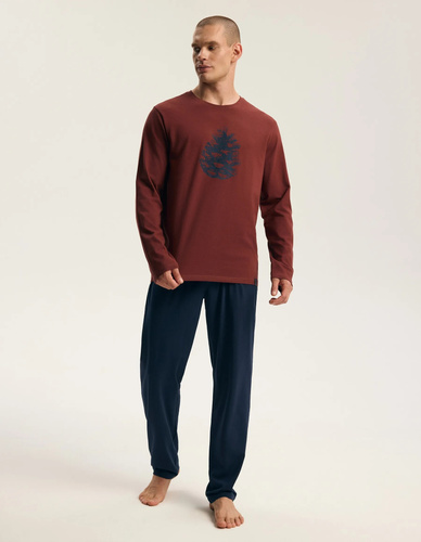 Henderson Core Fall 45494 Piżama Męska 100% Bawełna Długa Maroon