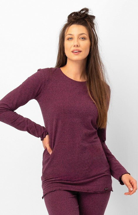 LVD 729 Hot Touch Koszulka damska Key fuksja – ciepła, bawełniana, z falbanką