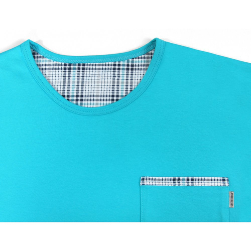 2379/27 Piżama Męska długi rękaw i spodnie Sesto Senso - turkusowy