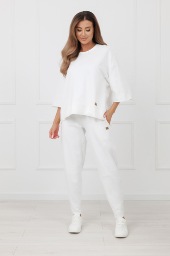 Bluza Kaori Italian Fashion 3/4 rękaw bawełna elastan- ecru