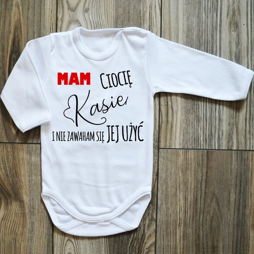 Body długi rękaw "MAM ciocie i nie zawaham się jej użyć Moocha białe