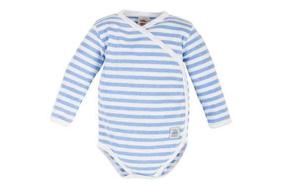 03247N "Greco": Body dzidziuś z długim rękawem Makoma niebieski