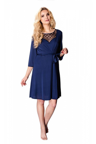 86299 Passion Szlafrok peniuar Mewa granatowy 