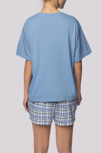 Joy shortsleeve Piżama damska Mona sky blue 