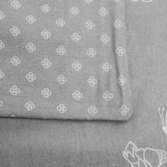 31503/2 Pościel flanelowa kwiaty Darymex szary 