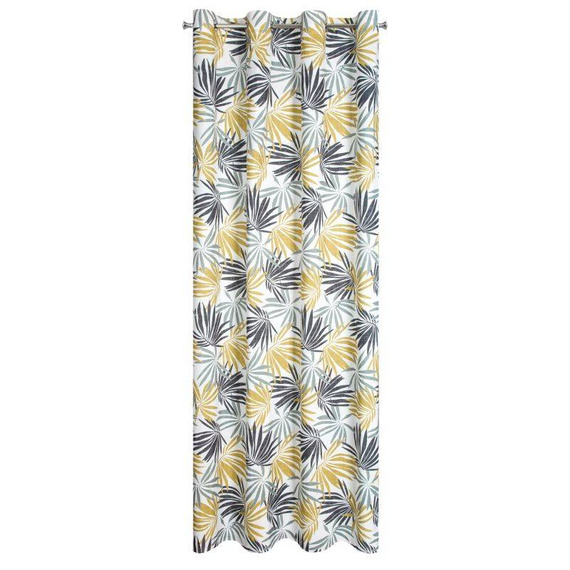 Elina Zasłona gotowa na przelotkach Design91 biały-musztardowy