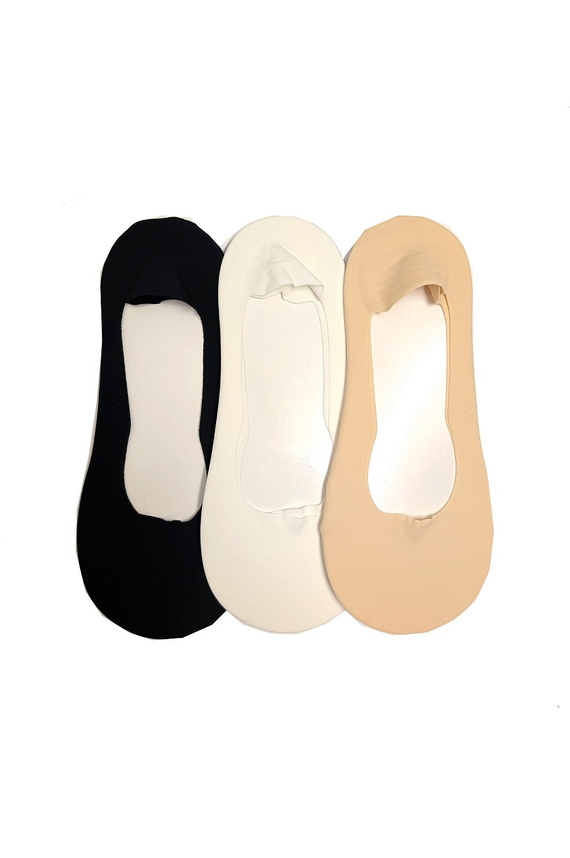 Stopki baleriny Magnetis GC-251139 laserowe bawełna antypoślizg ecru