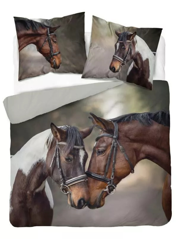 4990 A Pościel 3D z mikrofibry z motywem koni – Detexpol