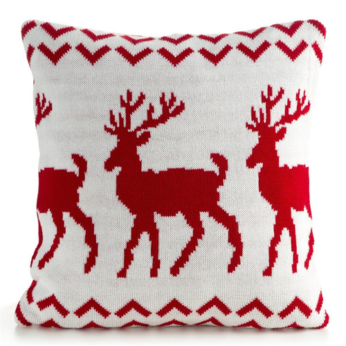 Chp 87b Poszewka świąteczna renifery Eurofirany biały/czerwony