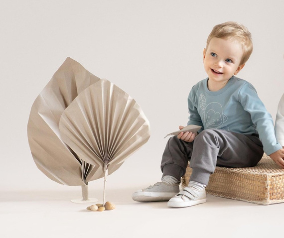 Slow Life Body z długim rękawem Pinokio - niebieski