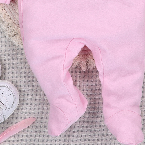 ABN-5539 Pajac niemowlęcy Happy Animals Nini z bawełny organicznej – 100% bezpieczeństwa, bezniklowe napy, polska produkcja