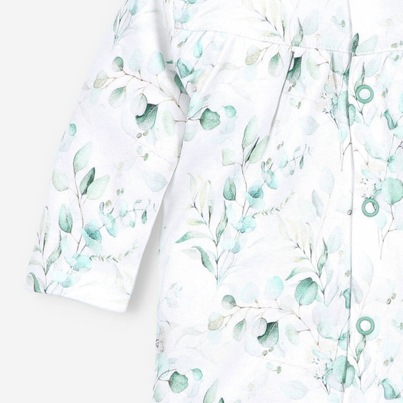 ABN-3480/GAŁ Aromatyczne listki Pajacyk z bawełny organicznej Nini druk