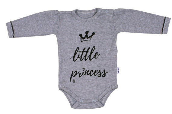 Body z długim rękawem "LITTLE PRINCESS" Terjan szare