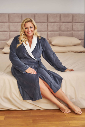 7182 Szlafrok damski Plus Size Doctor Nap - grey
