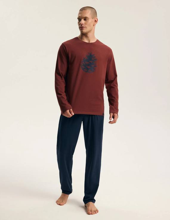 Henderson Core Fall 45494 Piżama Męska 100% Bawełna Długa Maroon