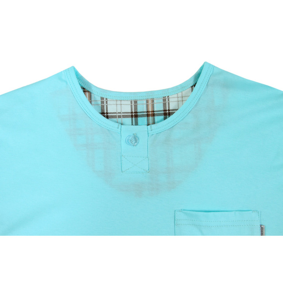 2576/17 Piżama męska krótki rękaw krótkie spodnie Sesto Senso turkusowy 