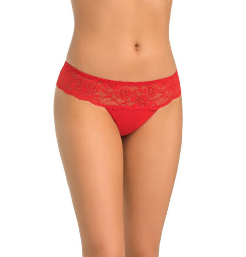 318-3 Comfo 3-pak Stringi z koronką Teyli - czarne/czerwone/beżowe