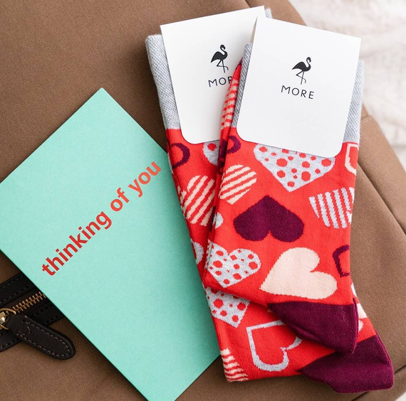 078 Skarpety damskie More - czerwony 156