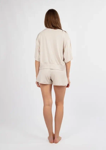 DK-K-B19 Komplet damski bambusowy Dkaren - ecru