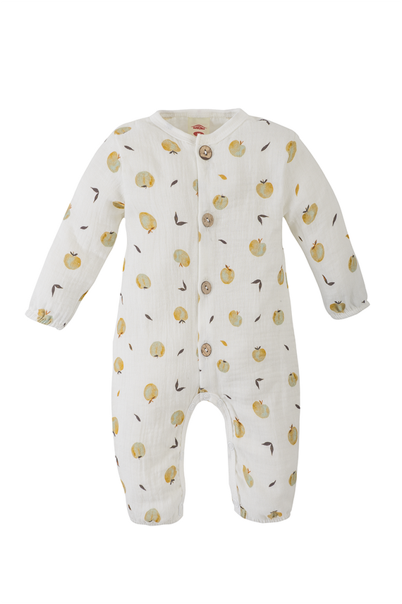 02238BS "Apples Muslin" Pajac muślinowy Makoma