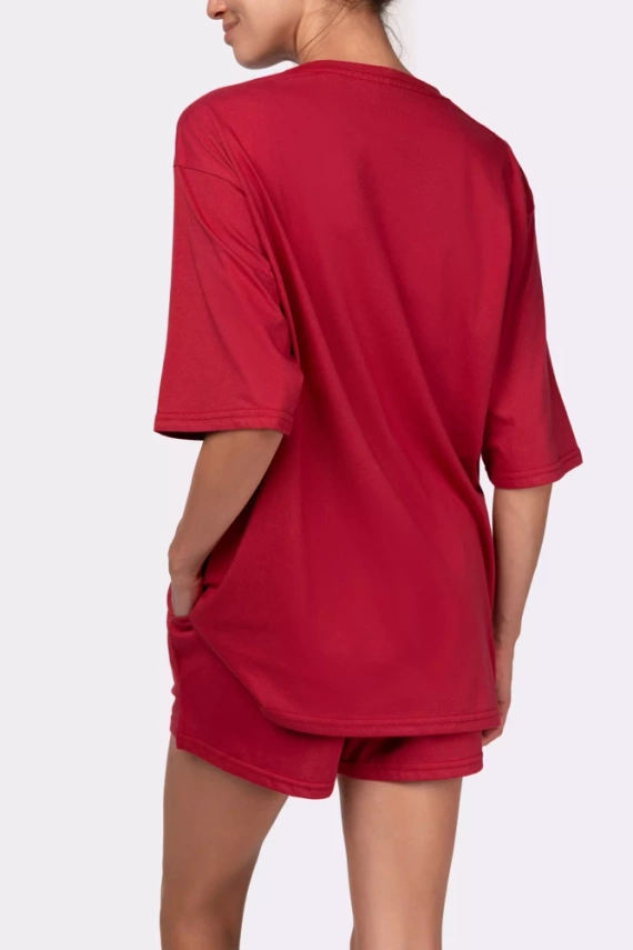 Joy shortsleeve Piżama damska Mona burgund