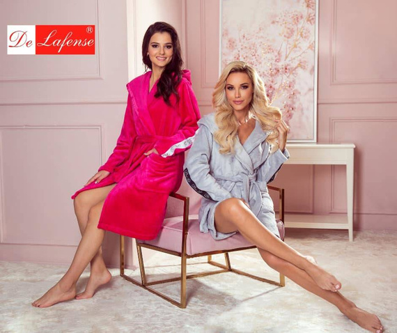 626 Abigail Krótki Szlafrok damski Forex - jasny szary