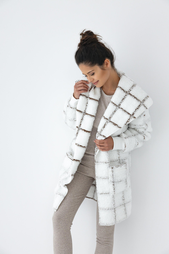 Sensis Delphine Kardigan - biały-kratka