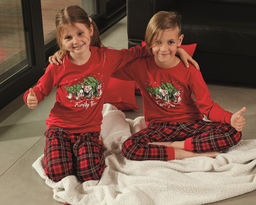 593/137  966/137 Family Time Piżama chłopięca Cornette - czerwony 