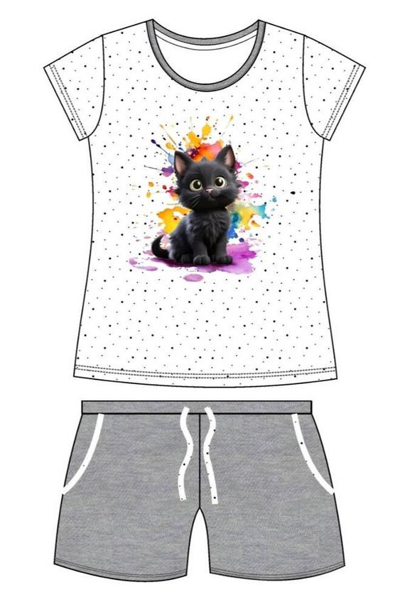 245/109 246/109 Black Cat Piżama dziewczęca Cornette biały 