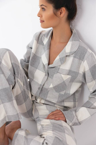 Sensis Evie Piżama damska - szary-śmietankowy