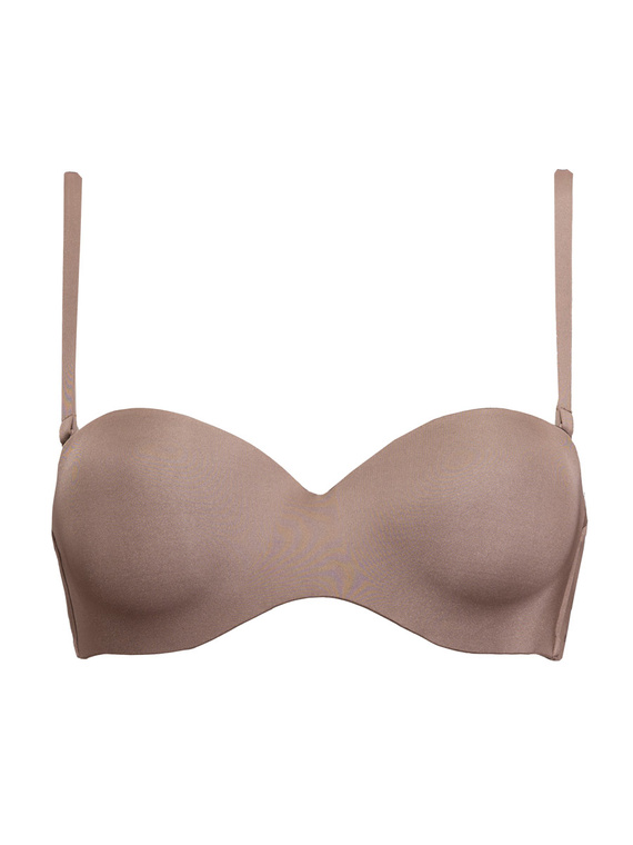 1580 Biustonosz push-up Fantastic – bandeau, mikrofibra Sielei szary 