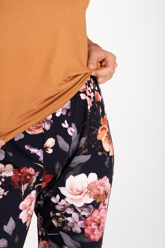 Marie Piżama damska Momenti Per Me carmel-Navy