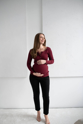 Tummy Bluzka ciążowa i do karmienia Milk&Love bordowy