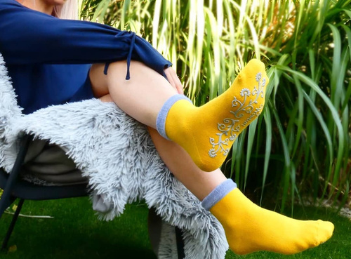 D-051 Skarpety damskie Lady Socks Frotte ABS Bratex miodowy