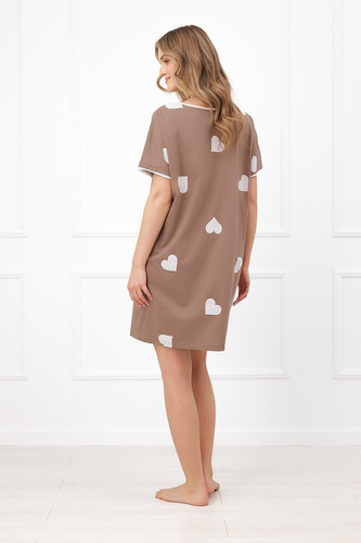 Italian Fashion Mila Koszula nocna Mega Soft krótki rękaw serca bawełna