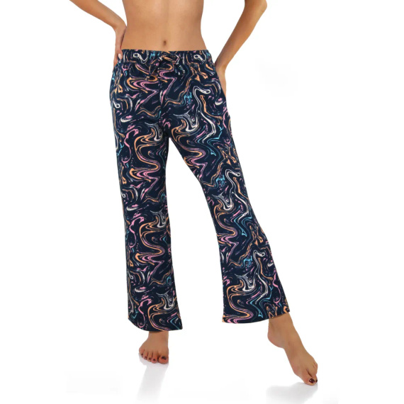 2676/04 Spodnie piżamowe Sesto Senzo kwiatki granatowy