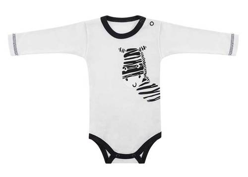 Body z długim rękawem "Zebra" Terjan - biały
