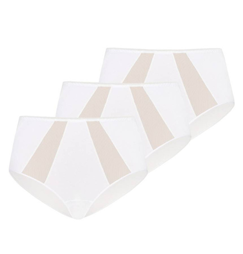 1125-3 Vicky Wielopak Figi z wysokim stanem Teyli - biały