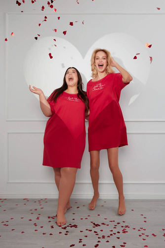 Evora koszula nocna, krótki rękaw Italian Fashion- czerwona